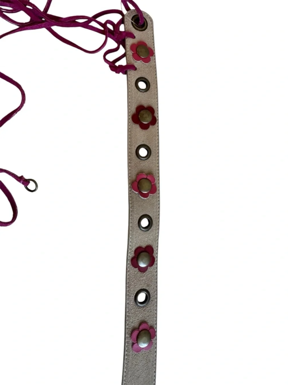 Oilily NWT Vintage Suede Leather Eyelet Tassel Fringe Belt Boho Folk Size 7 75cm